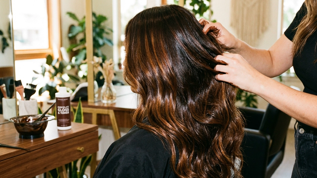 رنگساژ مناسب موهای قهوه‌ای یا شکلاتی