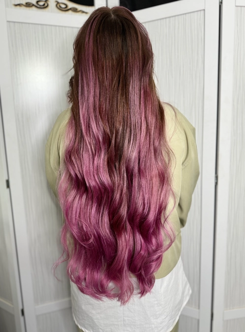 آمبره مو رنگ صورتی و مشکی